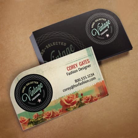 کارت ویزیت یک گوشه گرد